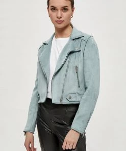 Desires Tabarak Biker Jacket - SLATE BLUE