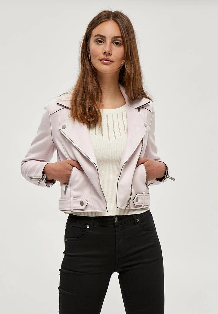 Desires Tabarak Biker Jacket - CRADLE PINK Jackets & Coats 1 Desires Tabarak Biker Jacket - CRADLE PINK Jackets & Coats