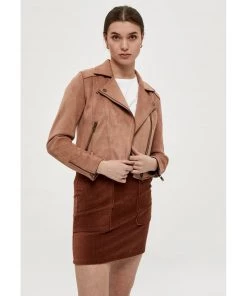 Desires Jackets & Coats Tabarak Biker Jacket - BURN CORAL