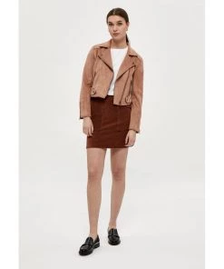 Desires Jackets & Coats Tabarak Biker Jacket - BURN CORAL