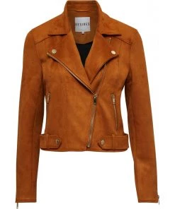 Desires Tabarak Biker Jacket - LEATHER BROWN